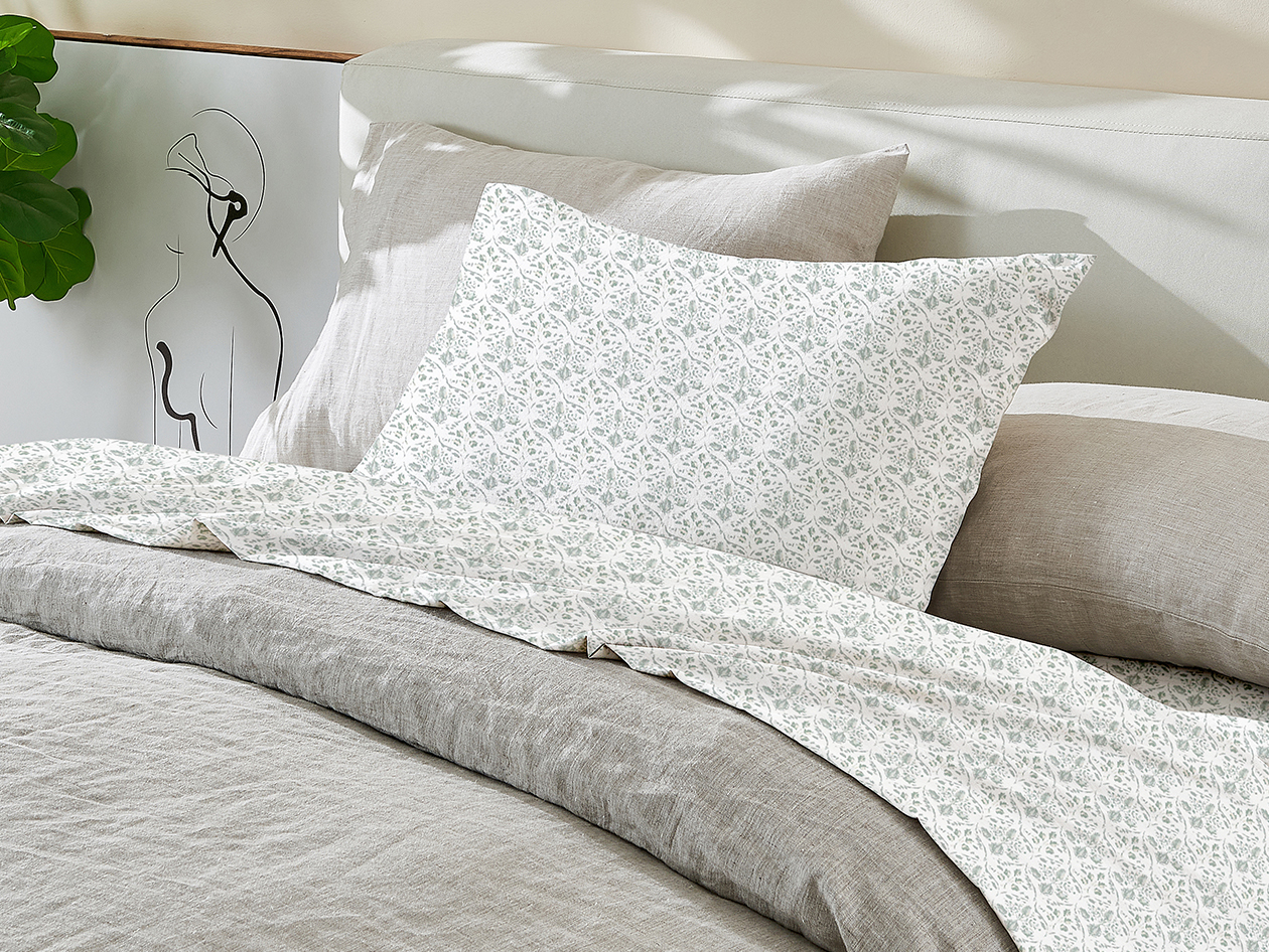 3-Piece Floral Print Microfiber Sheet Set (Green/Twin)