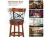 Costway Set of 4 Bar Stools Swivel 29.5'' Dining Bar Chairs with Rubber Wood Legs - Walnut, Black, Brown