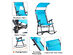 Costway Folding Rocking Chair Rocker Porch Zero Gravity Furniture Sunshade Canopy - Light Blue
