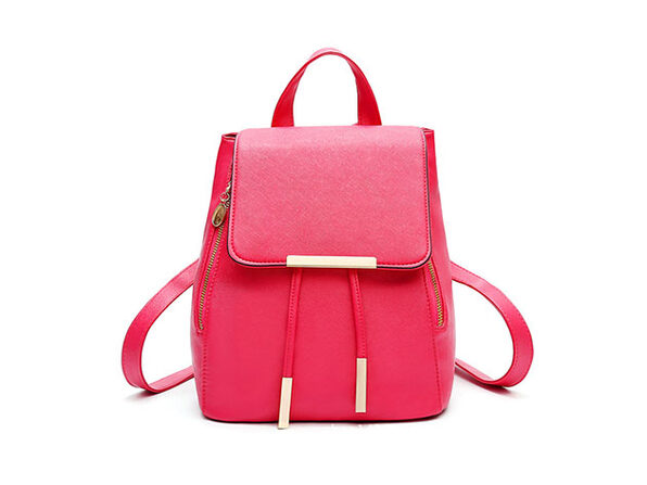 hot pink leather backpack