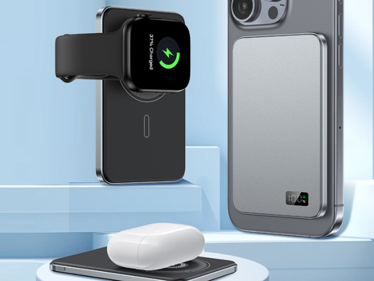 SpeedyMag 5000mAh Ultra Thin 3-in-1 Magnetic Wireless Charger