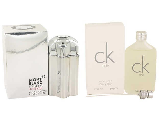 Gift set  Montblanc Emblem Intense by Mont Blanc EDT Spray 3.4 oz And  CK ONE EDT Pour/Spray (Unisex) 1.7 oz