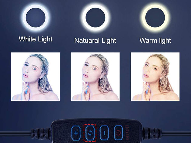 2-in-1 Dimmable LED Selfie Ring Light