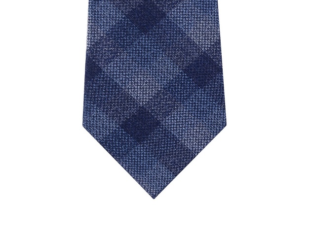 Michael Kors Men's Classic Pebble Gingham Check Tie Blue Size Regular