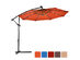 Costway 10' Hanging Solar LED Umbrella Patio Sun Shade Offset Market W/Base Orange