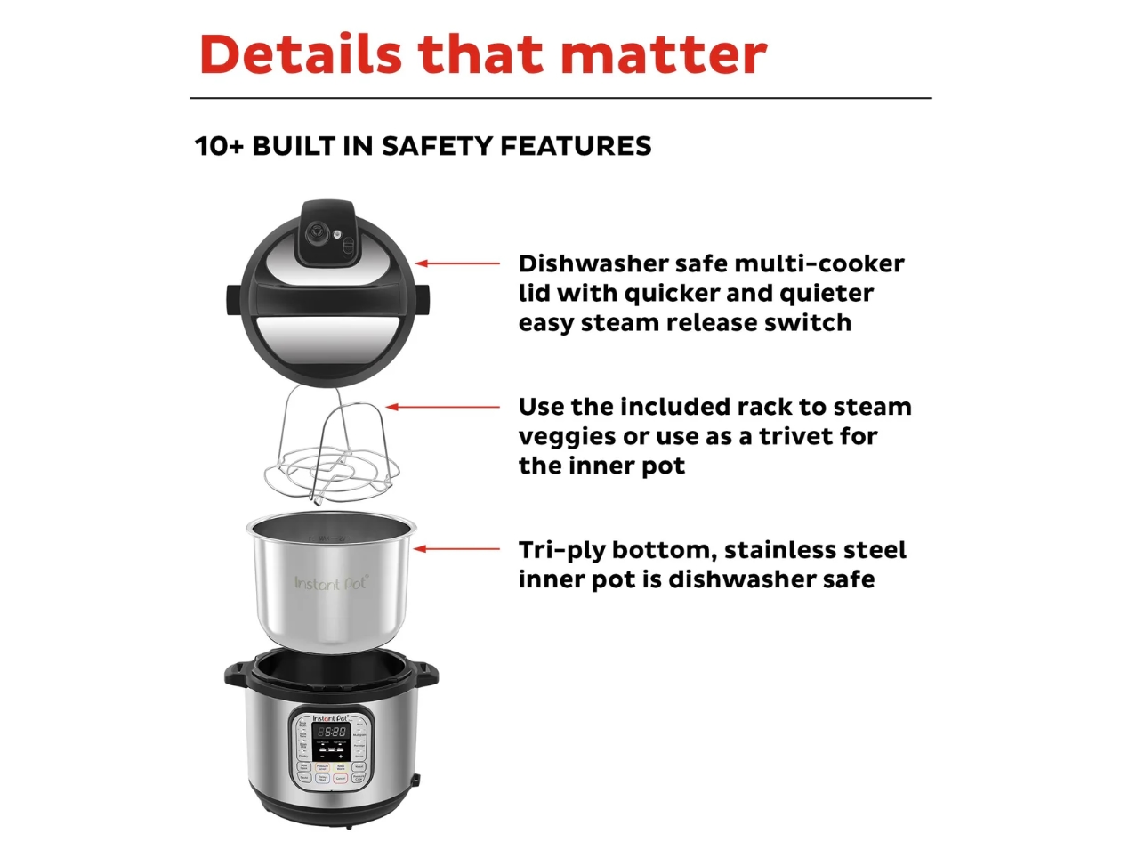 Instant Pot® Duo™ 6-quart Multi-Use Pressure Cooker V5 (Open Box)