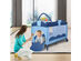 Blue Baby Crib Playpen Playard Pack Travel Infant Bassinet Bed Foldable - Blue