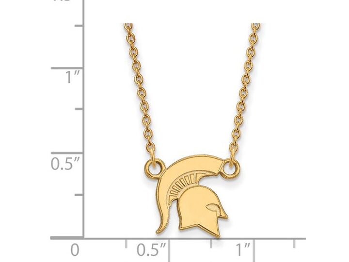 14K Yellow Gold LogoArt Michigan (Univ of) Small Pendant Necklace