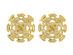 Cubic Zirconia Oval Baguette Stud Earrings (Gold)