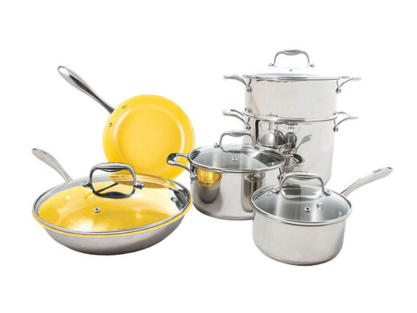 Concentrix 10-Piece Stainless Steel Cookware Set (Saffron Yellow