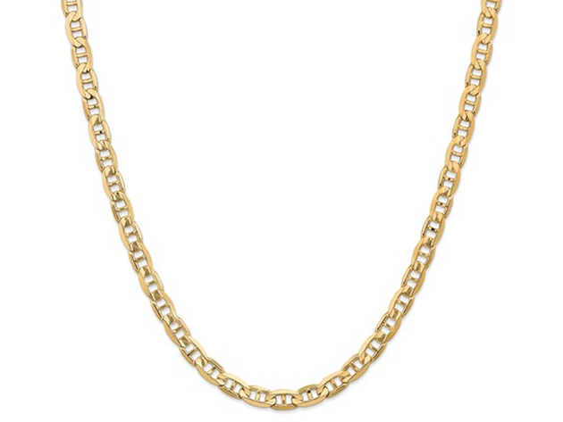 Concave Anchor 6.25mm Chain Necklace 18 Inches in 14K Yellow Gold