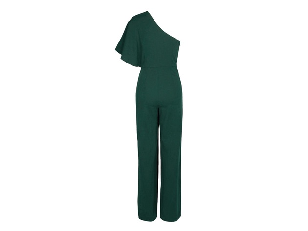 Adrianna Papell Women s Petite One Shoulder Jumpsuit Green Size 6P