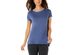 Ideology Women's Blanket-Stitch Drop-Hem T-Shirt Blue Size 2 Extra Large