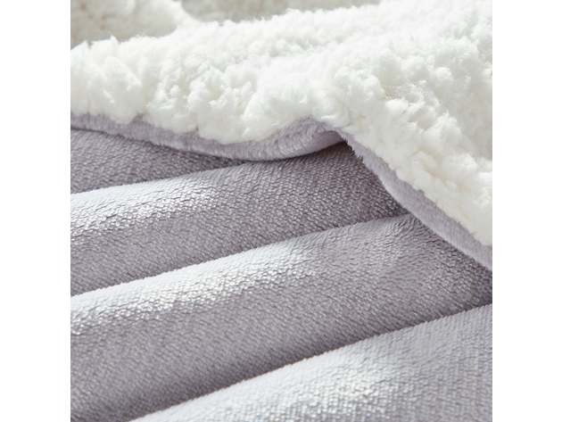 Classic Sherpa Throw Silver
