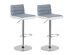 Costway Set of 2 Bar Stools Adjustable Barstool PU Leather Swivel Pub Chairs Armless - Gray + White