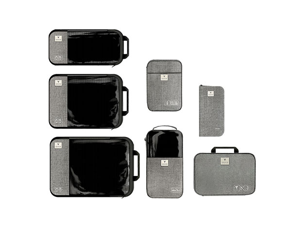 Vasco 7-Piece Smart Packing Cube Set (Grey)