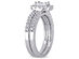 Diamond Halo Engagement Ring & Wedding Band Bridal Wedding Set 1.16 Carat (ctw Color H-I, Clarity I2-I3) in 14K White Gold - 9