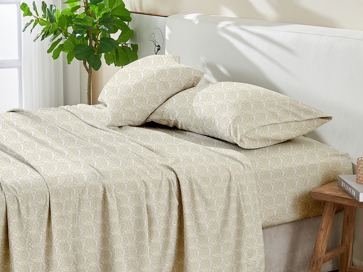 3-Piece Floral Print Microfiber Sheet Set (Grove Green/Twin)