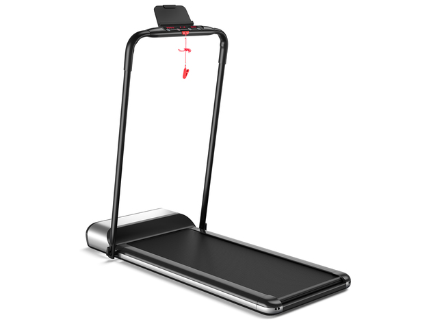 Installation-Free Ultra-Thin Folding Treadmill, Exercise Fitness Machine W/5-Layer - Black/Silver