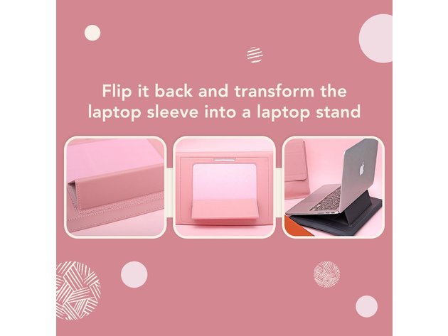 Transformable Vegan Leather Laptop Bag Set (Laptop Stand) - Hazelnut Brown / 15 Inch