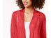 Alfani Women's Mixed-Stitch Open-Front Linen-Blend Cardigan Mediun Red Size Large