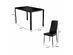 Costway 5 Piece Kitchen Dining Set Glass Metal Table and 4 Chairs Breakfast Furniture Black