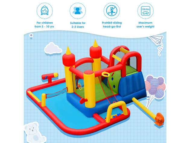 Costway Inflatable  Jumping Bounce House Bouncy Splash Park 