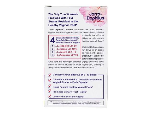 Jarrow Formulas - Jarro-Dophilus Women Vaginal Probiotic 10 Billion CFU - 60 Vegetarian Capsules