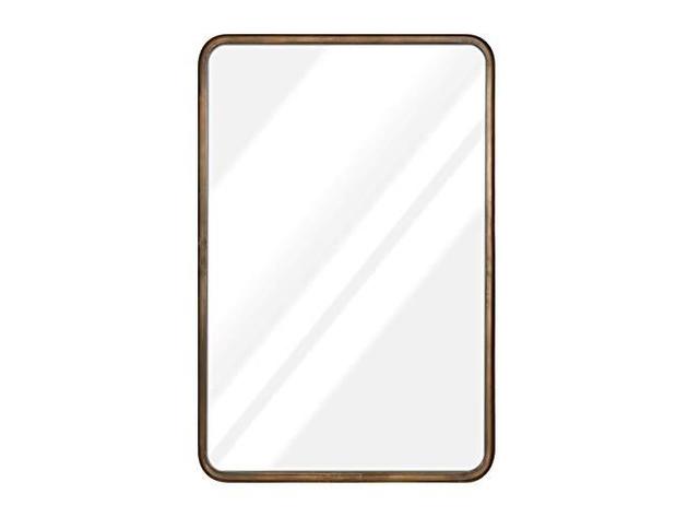 HBCY Creations Beautiful Rectangle Wall Mirror, 20" x 30" - Brushed Bronze (Refurbished)