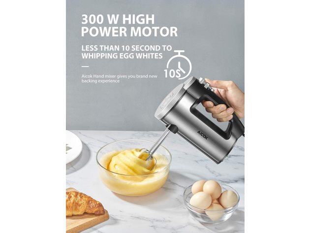AICOK Electric Hand Mixer, 6 Speed, One Button Eject Design