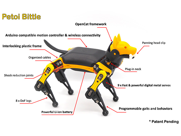 Petoi Bittle: Palm-Sized Robot Dog for STEM & Fun! (Pre-Assembled Kit)