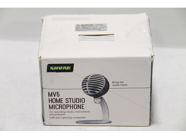 Shure MV5 USB Digital Unidirectional Condenser Microphone, Gray with Black Foam (Refurbished, No Retail Box)