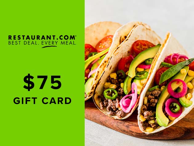 $75 Restaurant.com eGift Card for Only $13.50