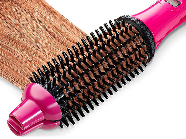 Perfecter Flat Iron-Hot Brush Combo Hair Care Kit (Pink)