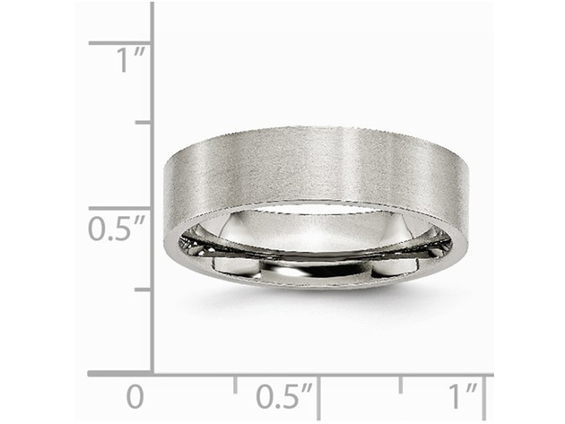 Mens Chisel 6mm Stainless Steel Comfort Fit Wedding Band - 13