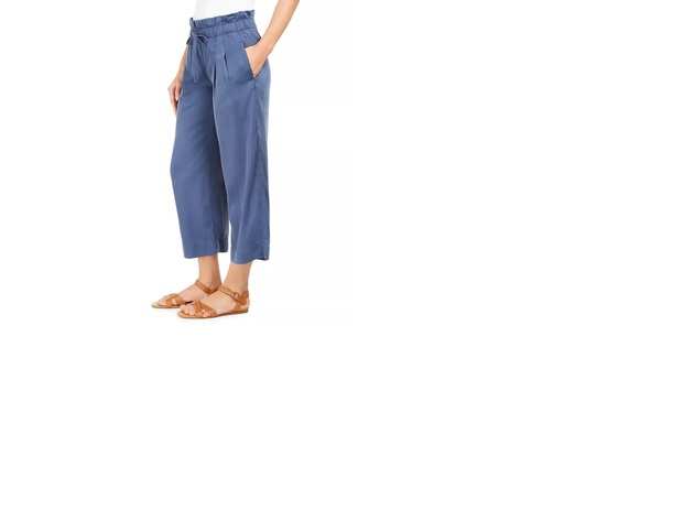 Style & Co Women's Paperbag-Waist Wide-Leg Pants Blue Size X-Large