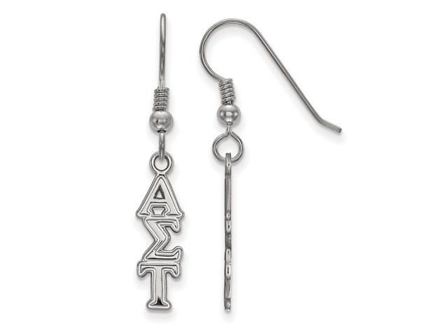 Sterling Silver Small Alpha Sigma Tau Dangle Earrings