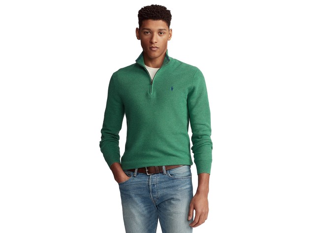 Polo Ralph Lauren Men's Textured Quarter-Zip Sweater Green Size Extra Large  | StackSocial