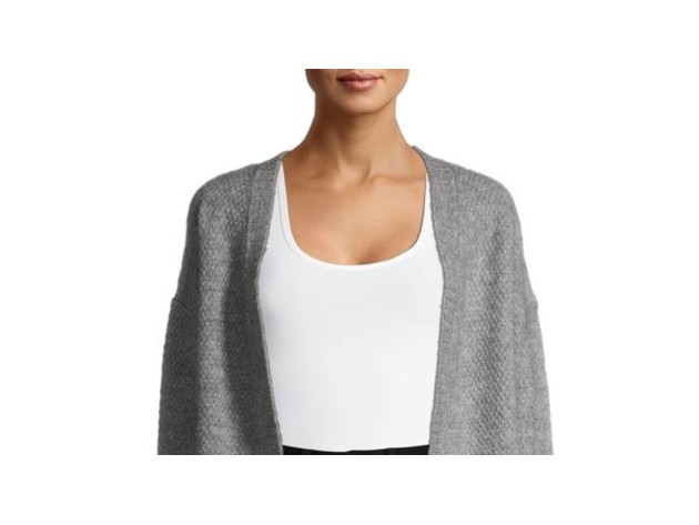 Pink Rose Women's Juniors' Open Cardigan Sweater Gray Size Small