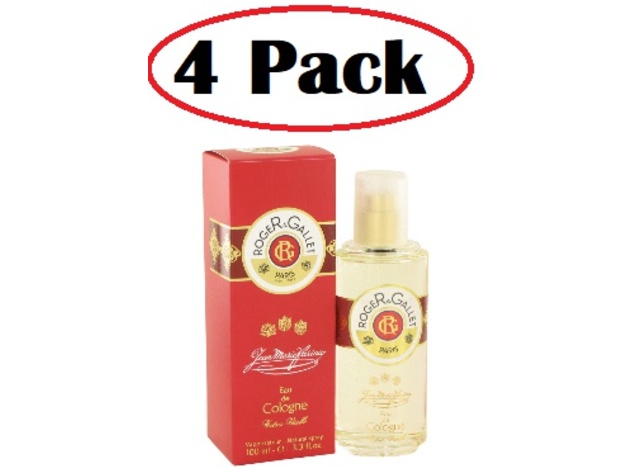 4 Pack of Jean Marie Farina Extra Vielle by Roger & Gallet Eau De Cologne Spray (Unisex) 3.3 oz