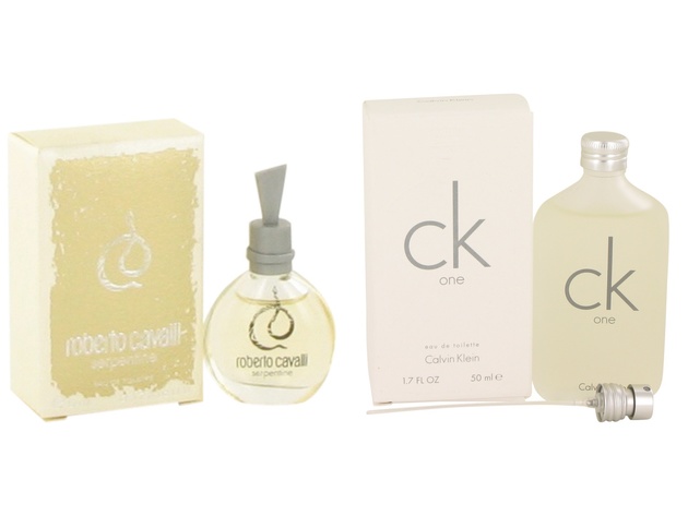 Gift set  Serpentine by Roberto Cavalli Mini EDP .17 oz And  CK ONE EDT Pour/Spray (Unisex) 1.7 oz