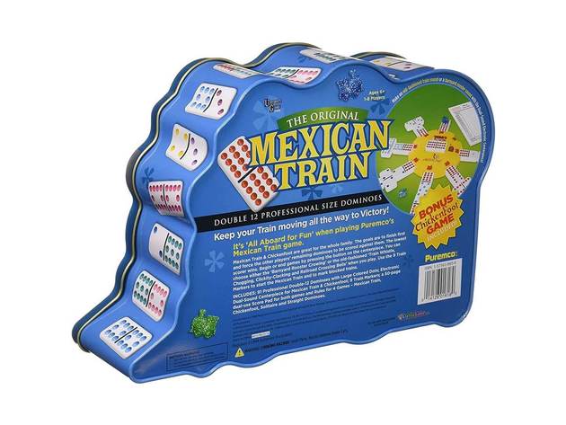 University Games MEXICAN12DOM Puremco Mexican Train Double 12 Professional Size Dominoes