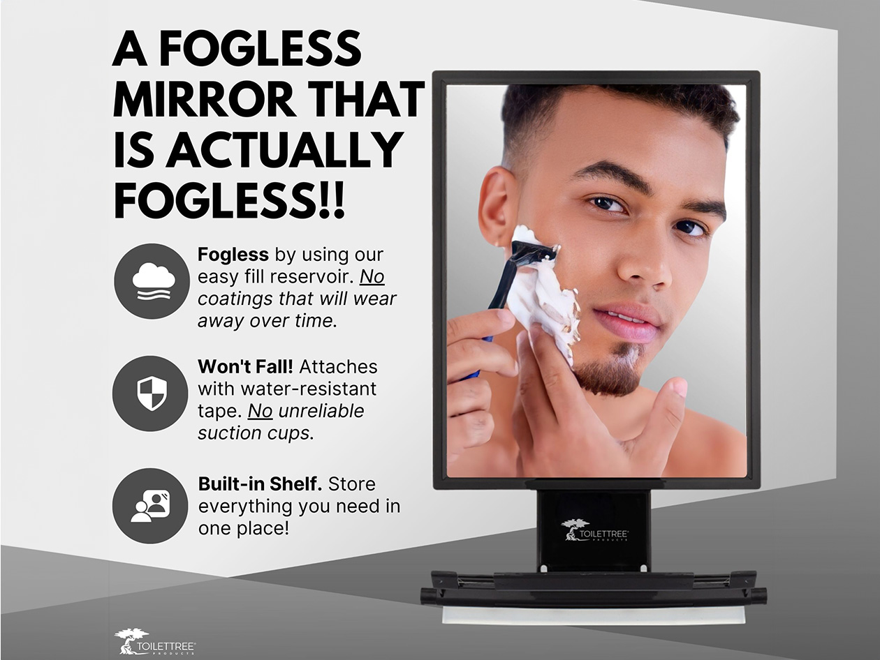 Deluxe Large Fogless Shower Shaving Mirror