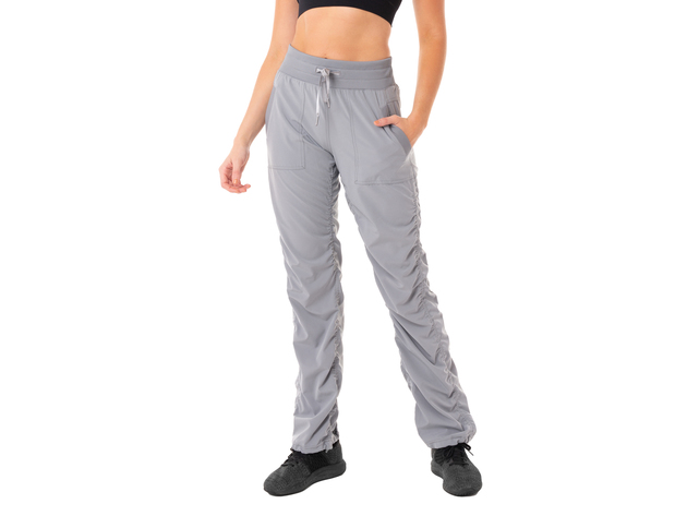 Kyodan Women's Woven Pant with Ribbed Waistband Front Pockets