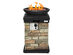 Costway Patio Propane Burning Fire Bowl Column W/ Lava Rocks & Cover 40,000 BTU - Natural Stone