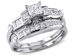 Princess Cut 1.0 Carat (ctw Color G-H Clarity I2_I3) Diamond Engagement Ring & Wedding Band  14K White Gold - 10