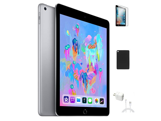 Apple iPad 6th Gen 9.7” 32GB (Refurbished: Wi-Fi Only) + Accessories Bundle