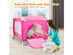 Costway Foldable Baby Crib Playpen Travel Infant Bassinet Bed Mosquito Net Music w Bag - Pink