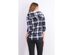 Polly & Esther Juniors' Plaid Faux Fur-Trimmed Hoodie Blue Size Extra Large
