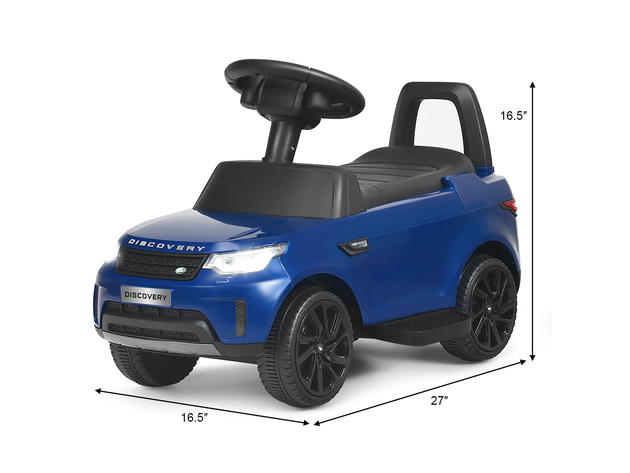 2-in-1 6V Kids Ride On Car Licensed Land Rover Toddler Push Car with Pedal White\Blue - Blue